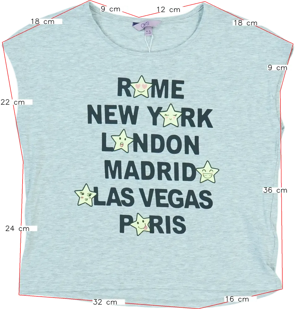 Szürke OVS Póló EU 158 / UK 13 év / US 14 év/XL