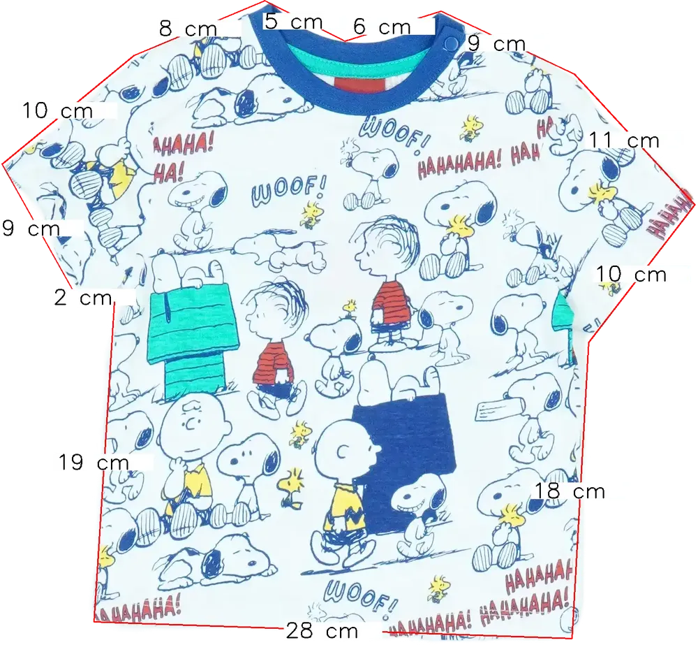 Fehér Peanuts Póló EU 86 / UK 12-18 hónap / US 18 hónap