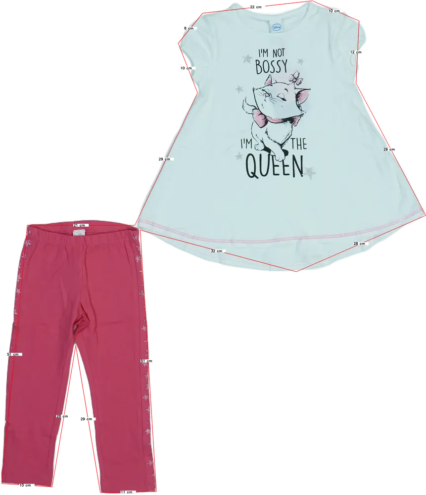 White Disney 2-piece set - Top &amp; Bottom EU 116 / UK 6 years / US 6 years/S