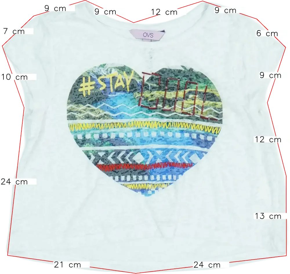 Fehér OVS Póló EU 152 / UK 12 év / US 12 év/L