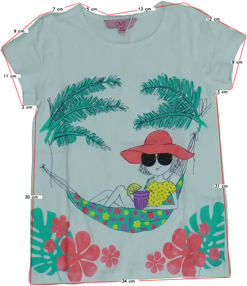 Fehér OVS Póló EU 122 / UK 7 év / US 7 év/M