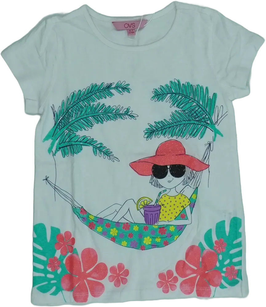 Fehér OVS Póló EU 122 / UK 7 év / US 7 év/M