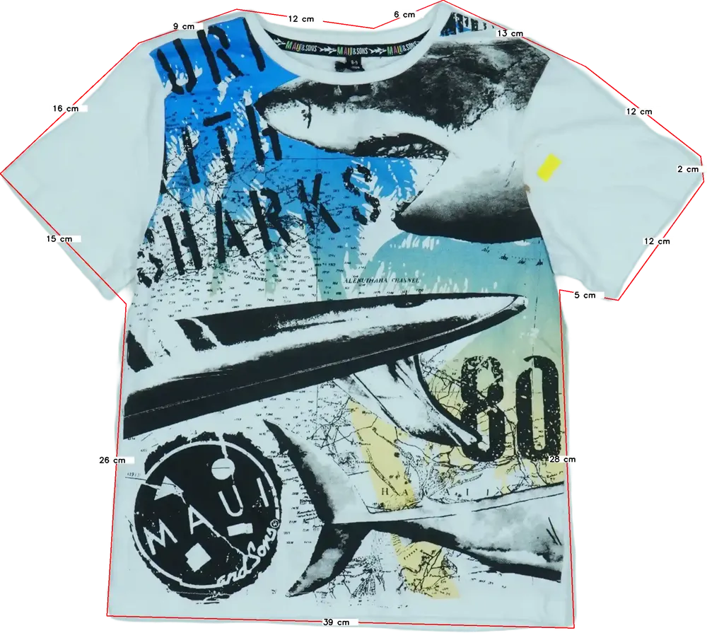 Fehér Maui&amp;Sons Póló EU 134 / UK 9 év / US 9 év/L