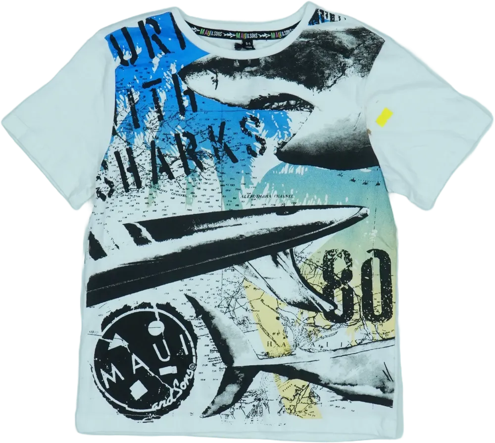 Fehér Maui&amp;Sons Póló EU 134 / UK 9 év / US 9 év/L