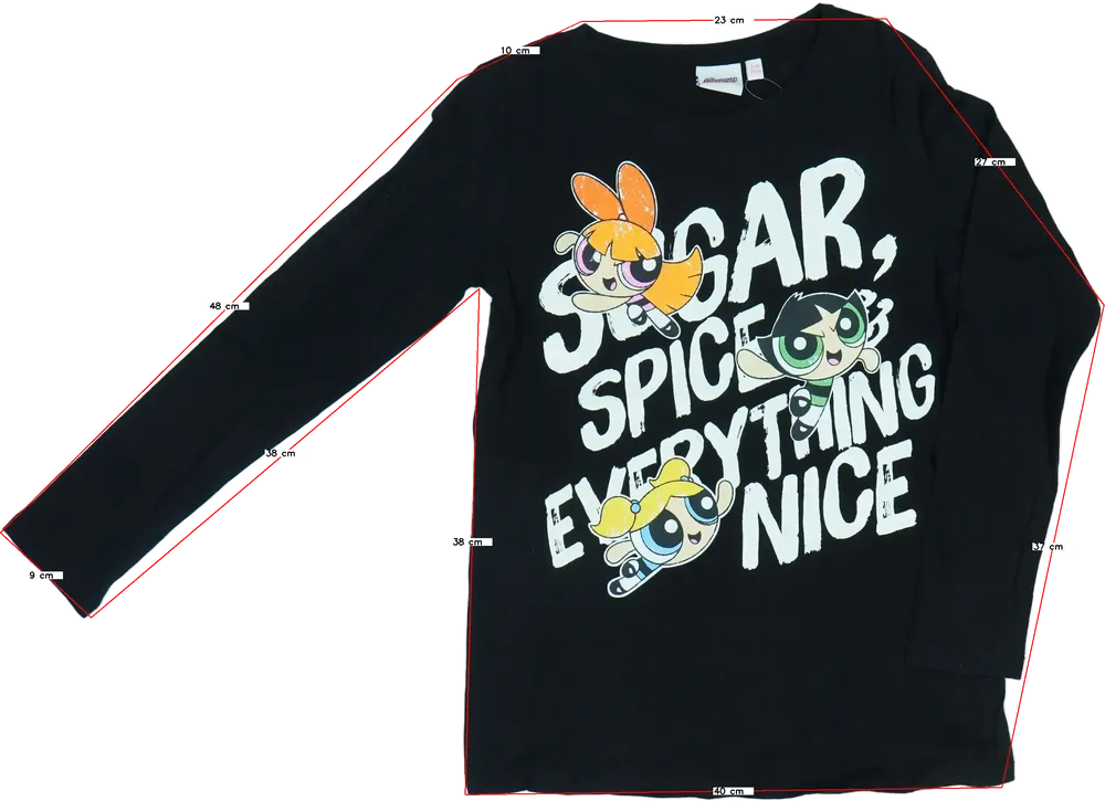 Black The Powerpuff Girls Long sleeve top EU 140 / UK 10 years / US 10 years/L