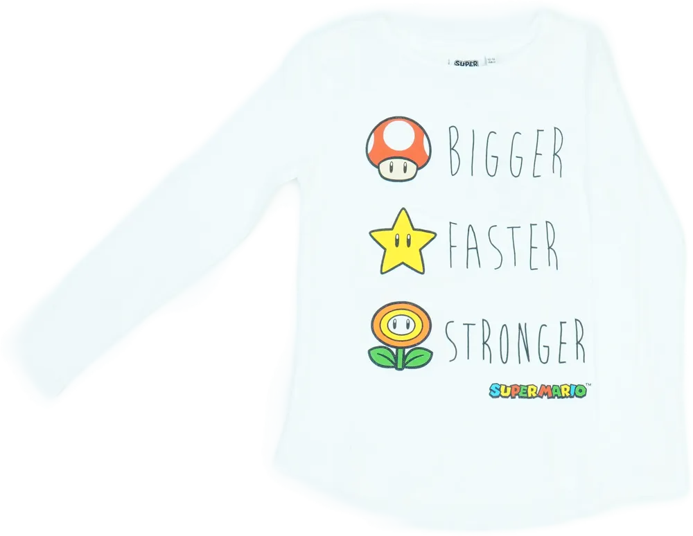 White Super Mario Long sleeve top EU 158 / UK 13 years / US 14 years/XL