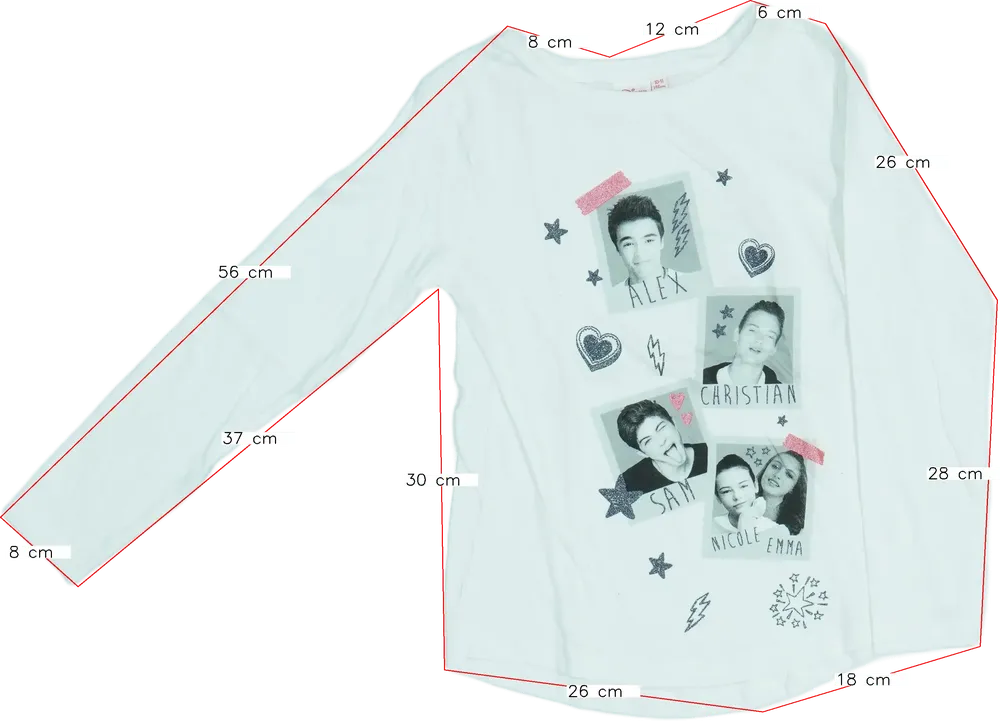 Fehér Disney Hosszú ujjú felső EU 146 / UK 11 év / US 12 év/L