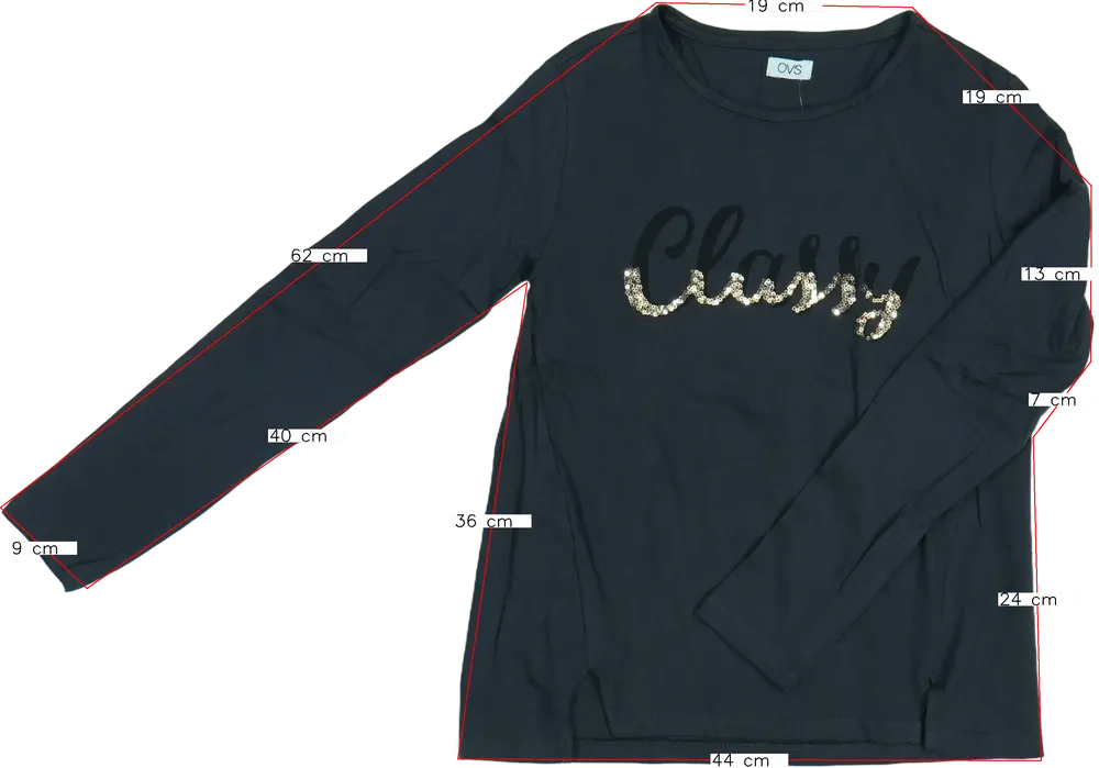 Szürke OVS Hosszú ujjú felső EU 158 / UK 13 év / US 14 év/XL