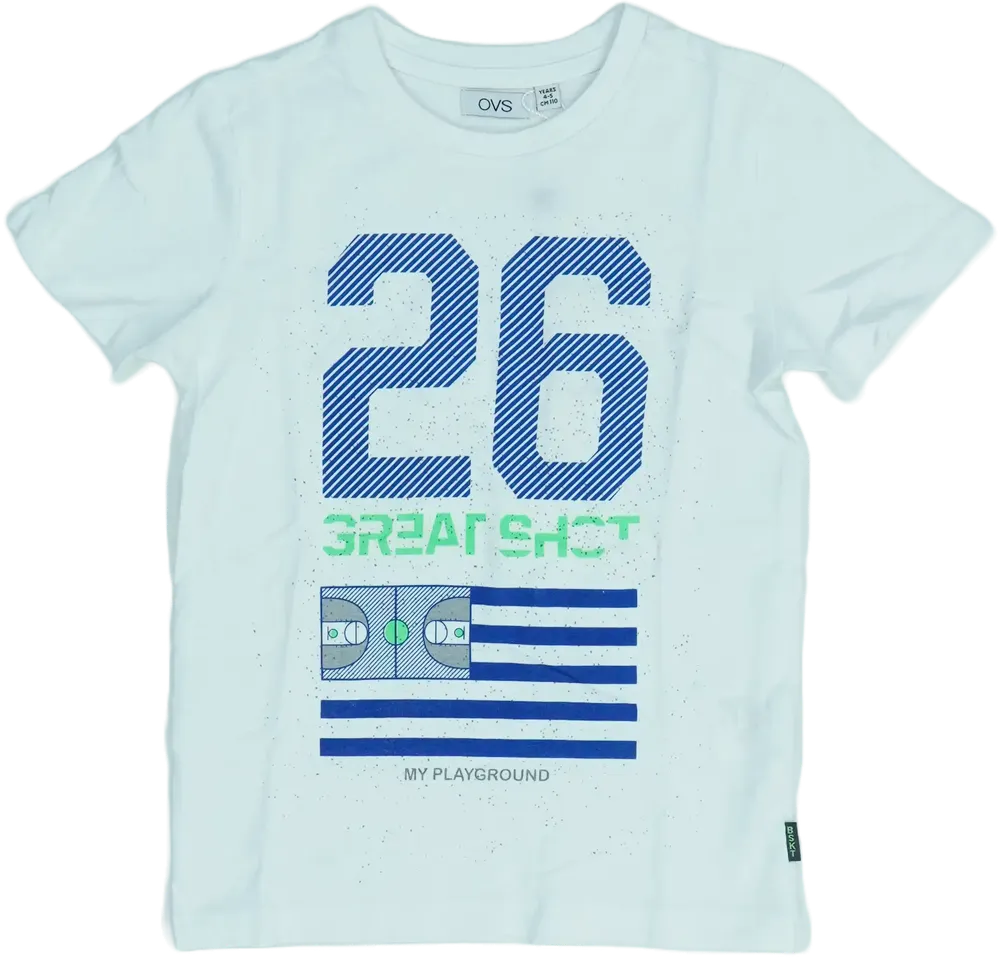 Fehér OVS Póló EU 110 / UK 5 év / US 5 év/XS