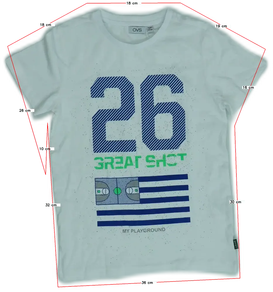 Fehér OVS Póló EU 122 / UK 7 év / US 7 év/M