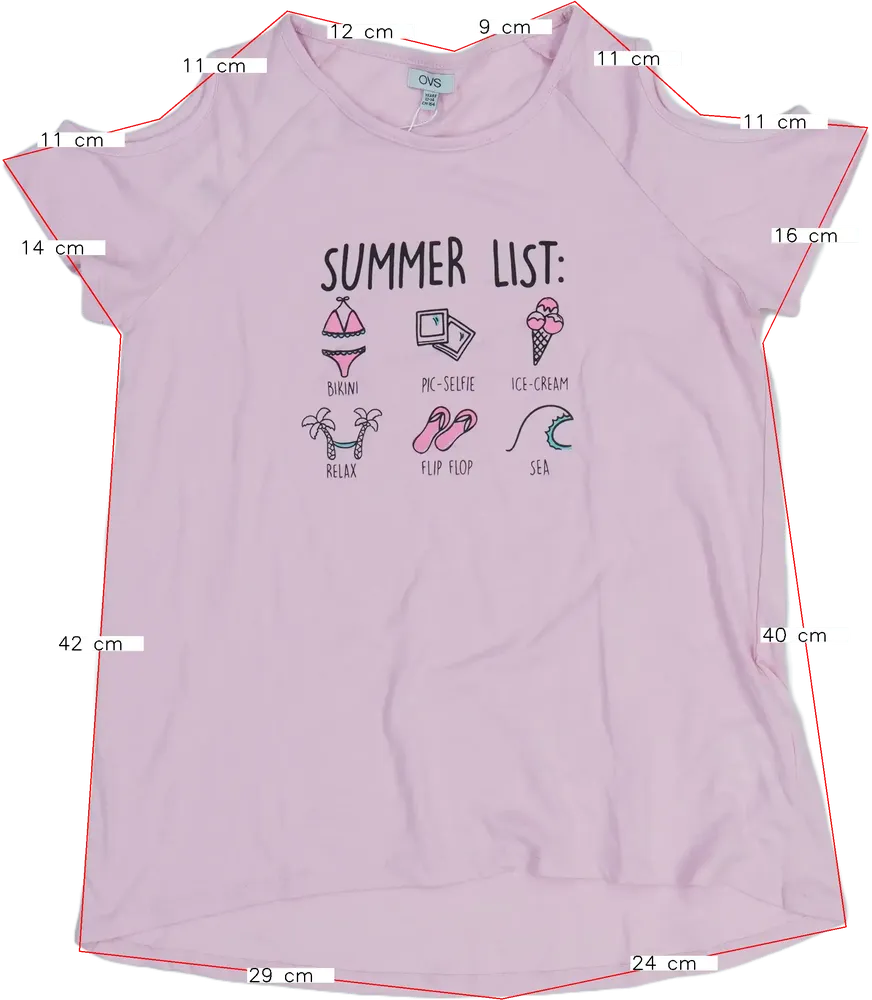 Rózsaszín OVS Póló EU 164 / UK 14 év / US 14 év/XL