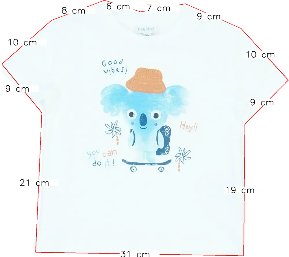 Fehér OVS - Fagottino Póló EU 92 / UK 2 év / US 2T