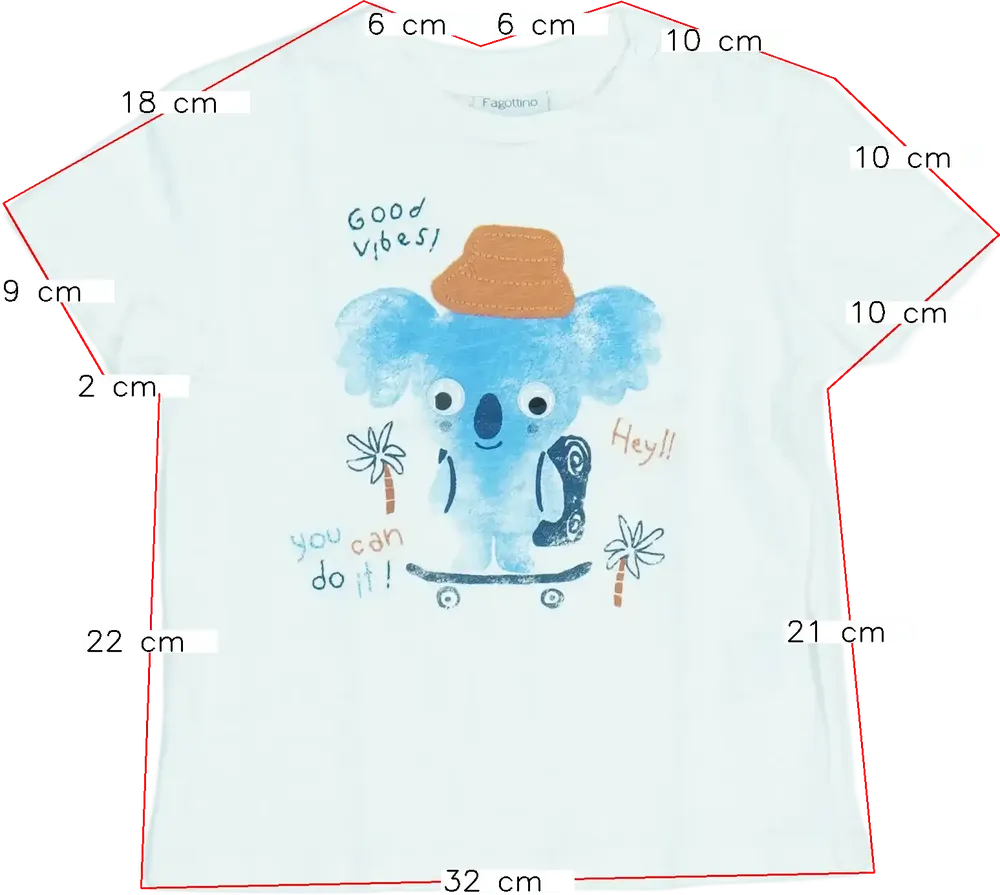 Fehér OVS - Fagottino Póló EU 92 / UK 2 év / US 2T