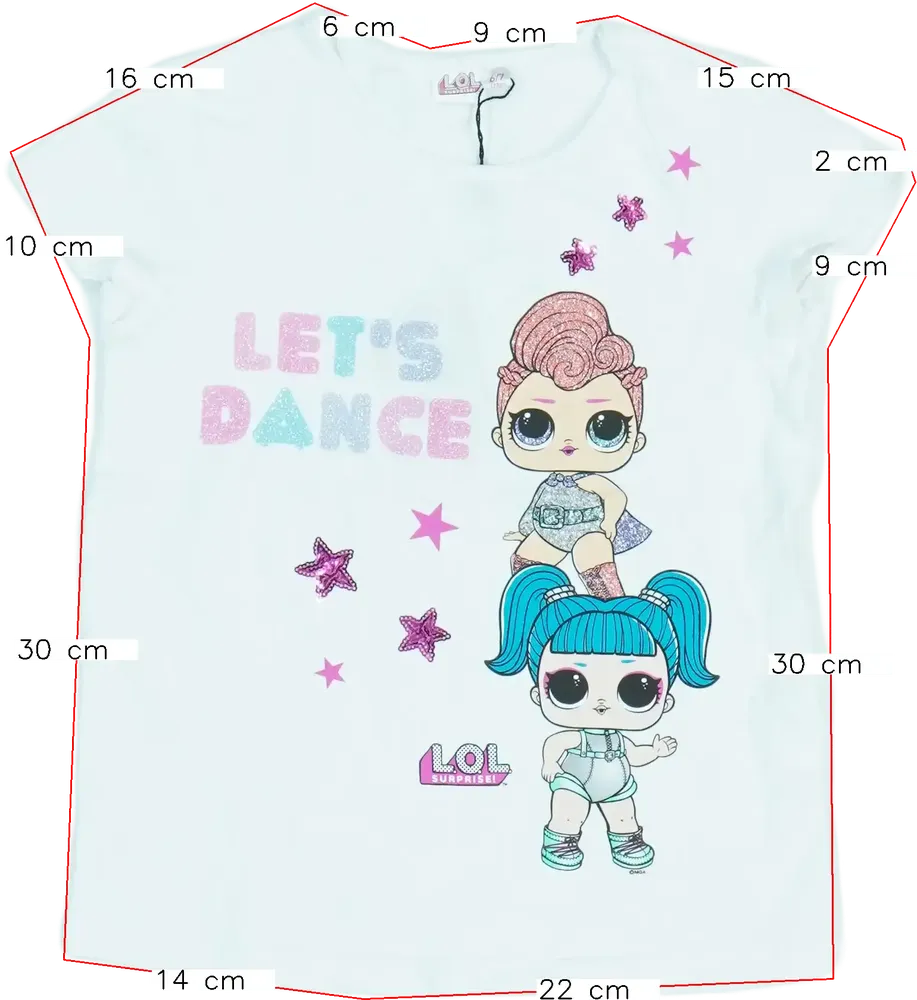 Fehér LOL Póló EU 122 / UK 7 év / US 7 év/M