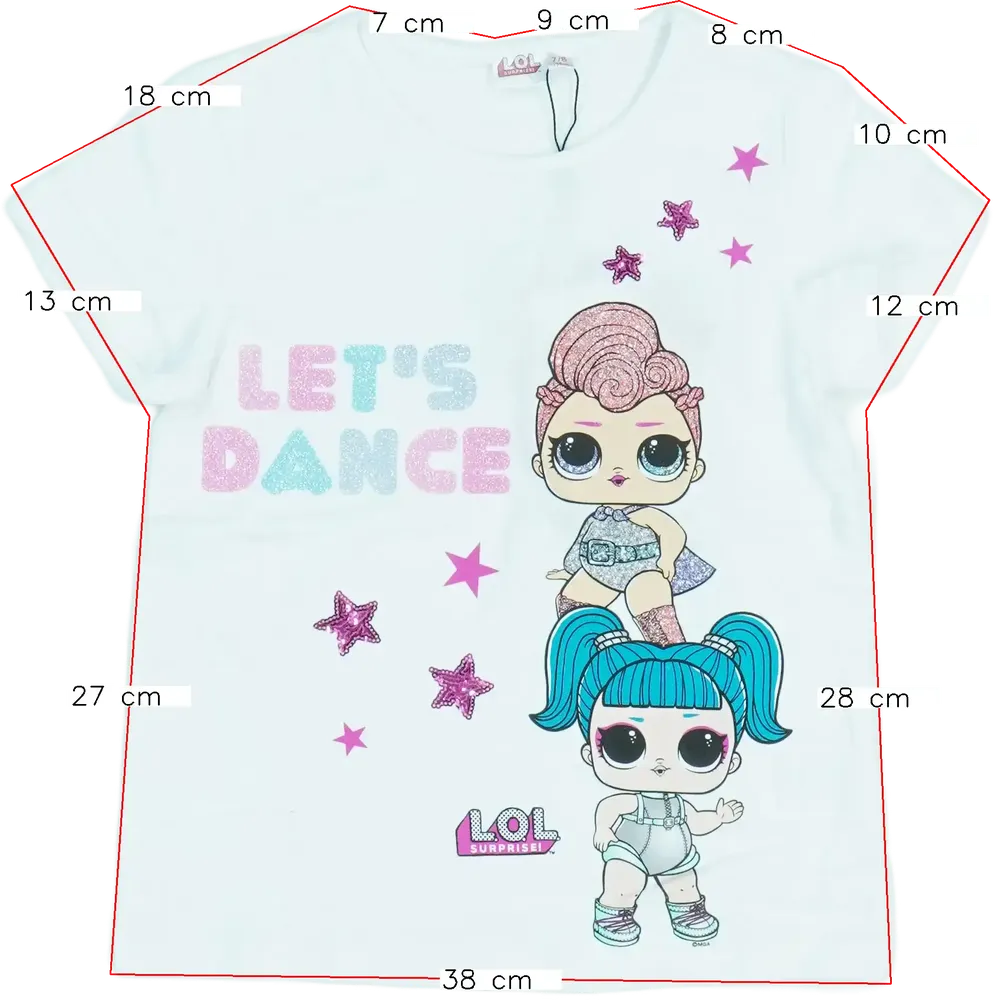 Fehér LOL Póló EU 128 / UK 8 év / US 8 év/M