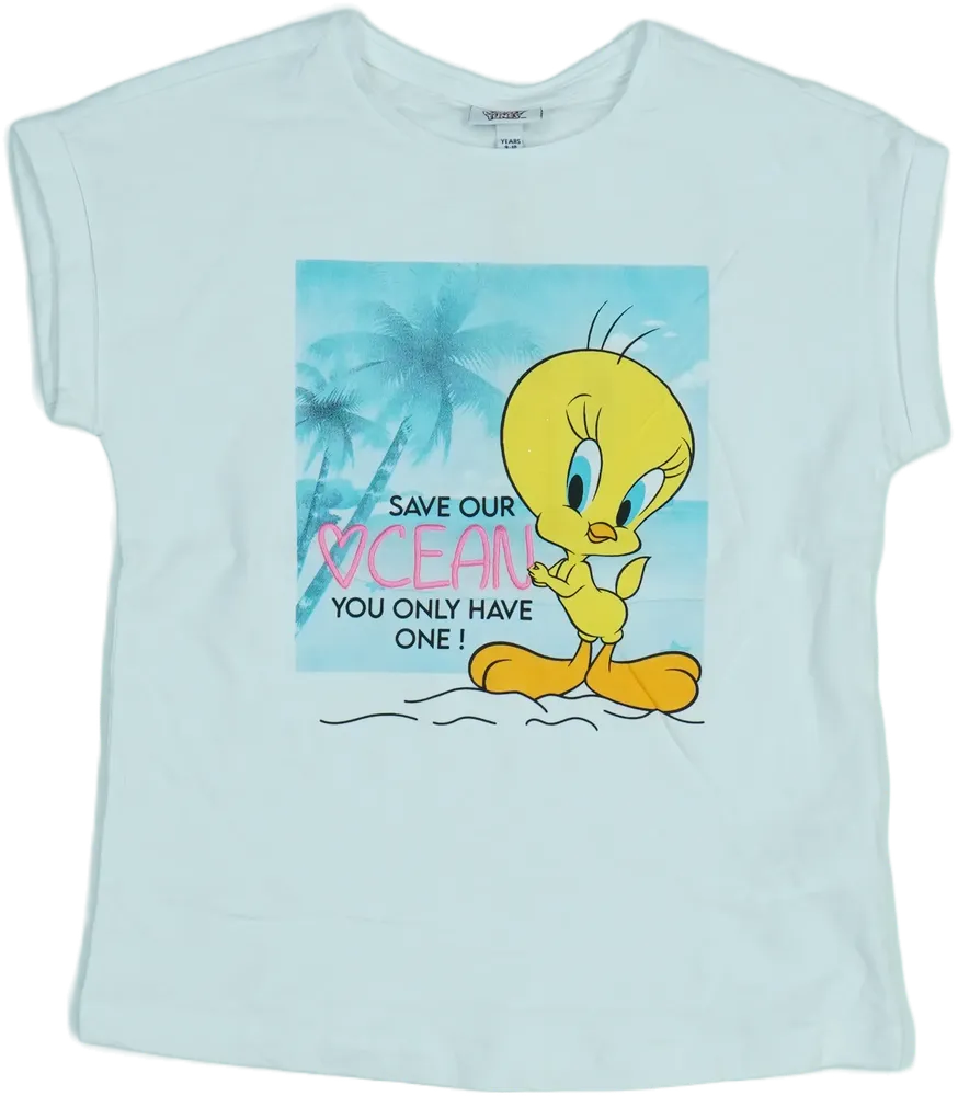 Fehér Looney Tunes Póló EU 128 / UK 8 év / US 8 év/M