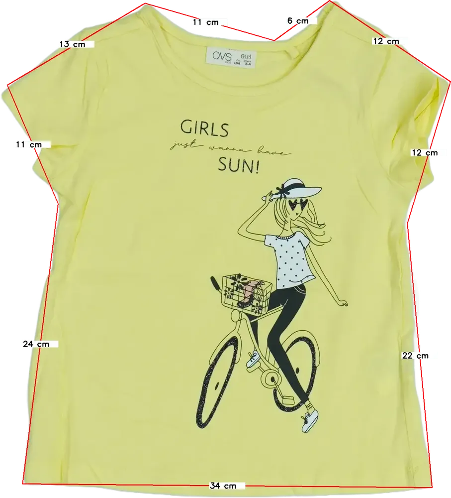 Sárga OVS Póló EU 104 / UK 4 év / US 4T/XS