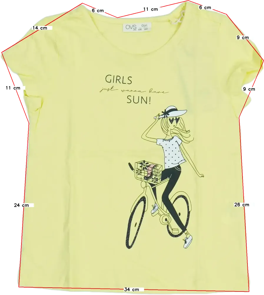 Sárga OVS Póló EU 110 / UK 5 év / US 5 év/XS