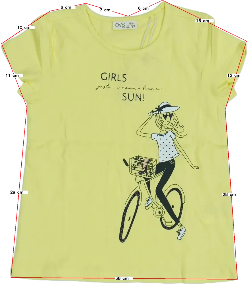 Sárga OVS Póló EU 122 / UK 7 év / US 7 év/M