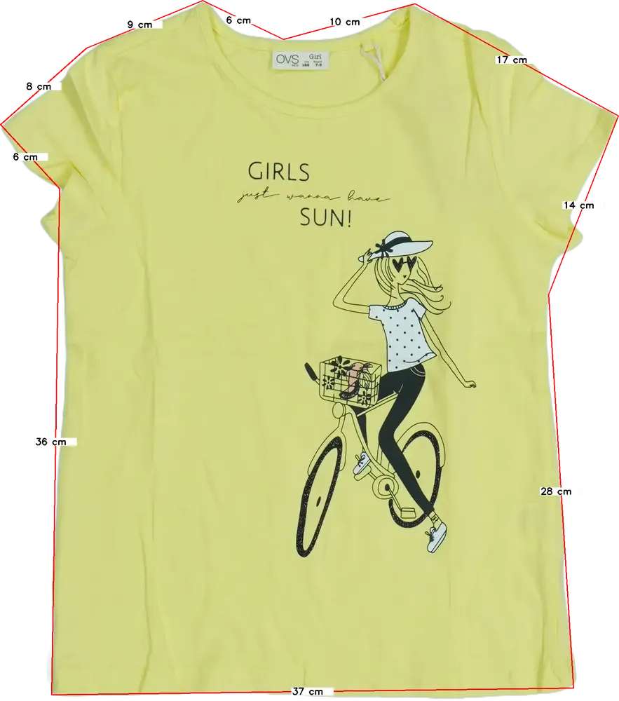 Sárga OVS Póló EU 128 / UK 8 év / US 8 év/M