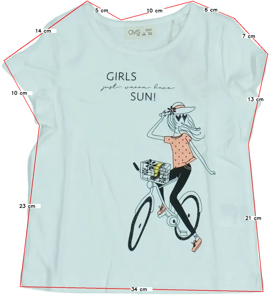 Fehér OVS Póló EU 104 / UK 4 év / US 4T/XS