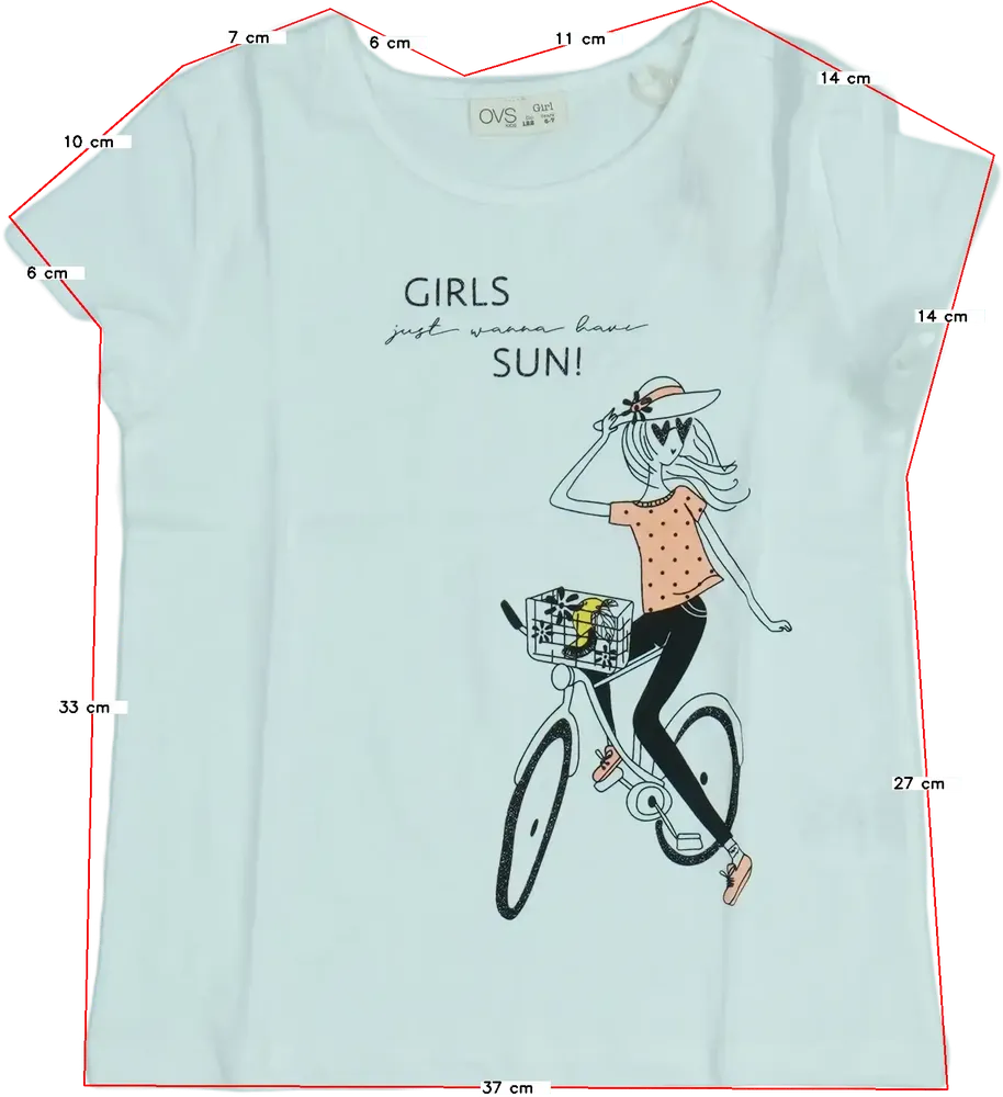 Fehér OVS Póló EU 122 / UK 7 év / US 7 év/M