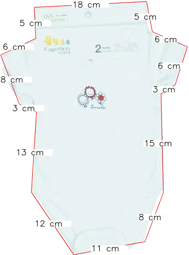 Rózsaszín OVS - Fagottino Csomag - Body EU 56 / UK Újszülött / US Újszülött