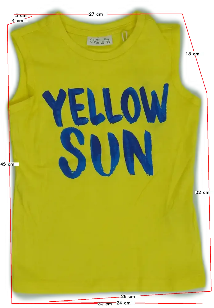 Sárga OVS Fiú / Férfi atléta EU 104 / UK 4 év / US 4T/XS