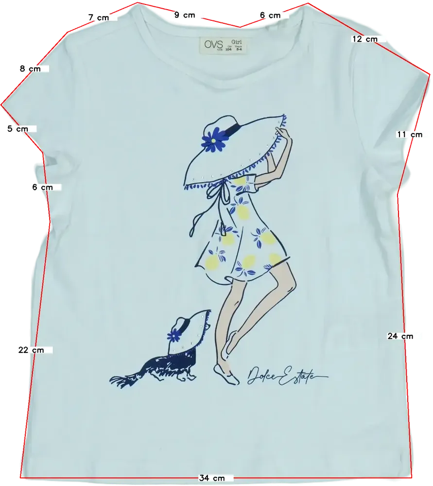 Fehér OVS Póló EU 104 / UK 4 év / US 4T/XS