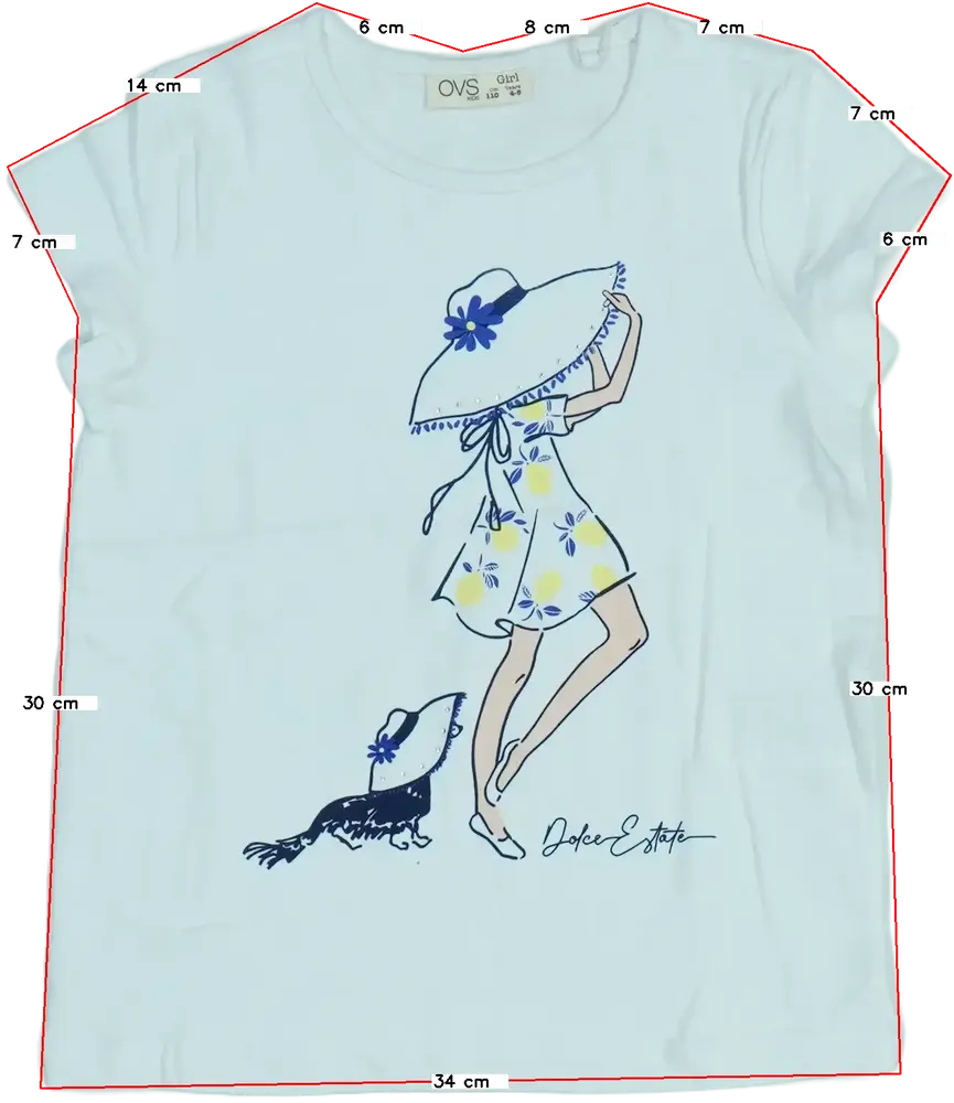 Fehér OVS Póló EU 110 / UK 5 év / US 5 év/XS