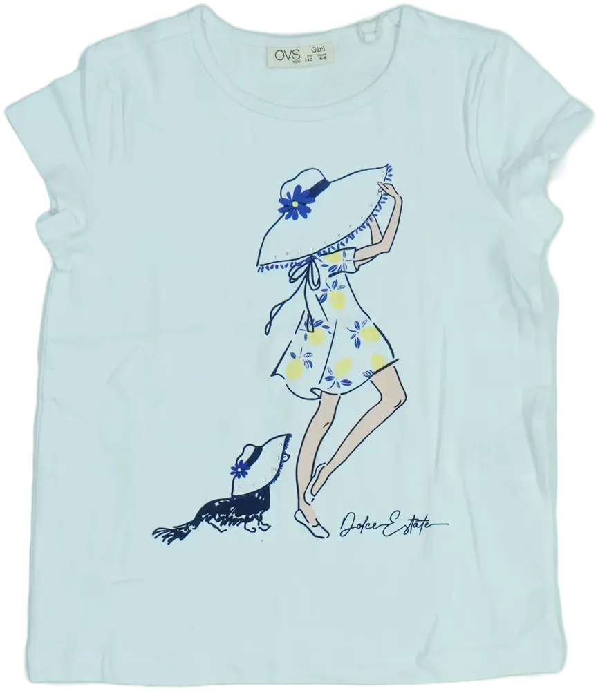 Fehér OVS Póló EU 110 / UK 5 év / US 5 év/XS