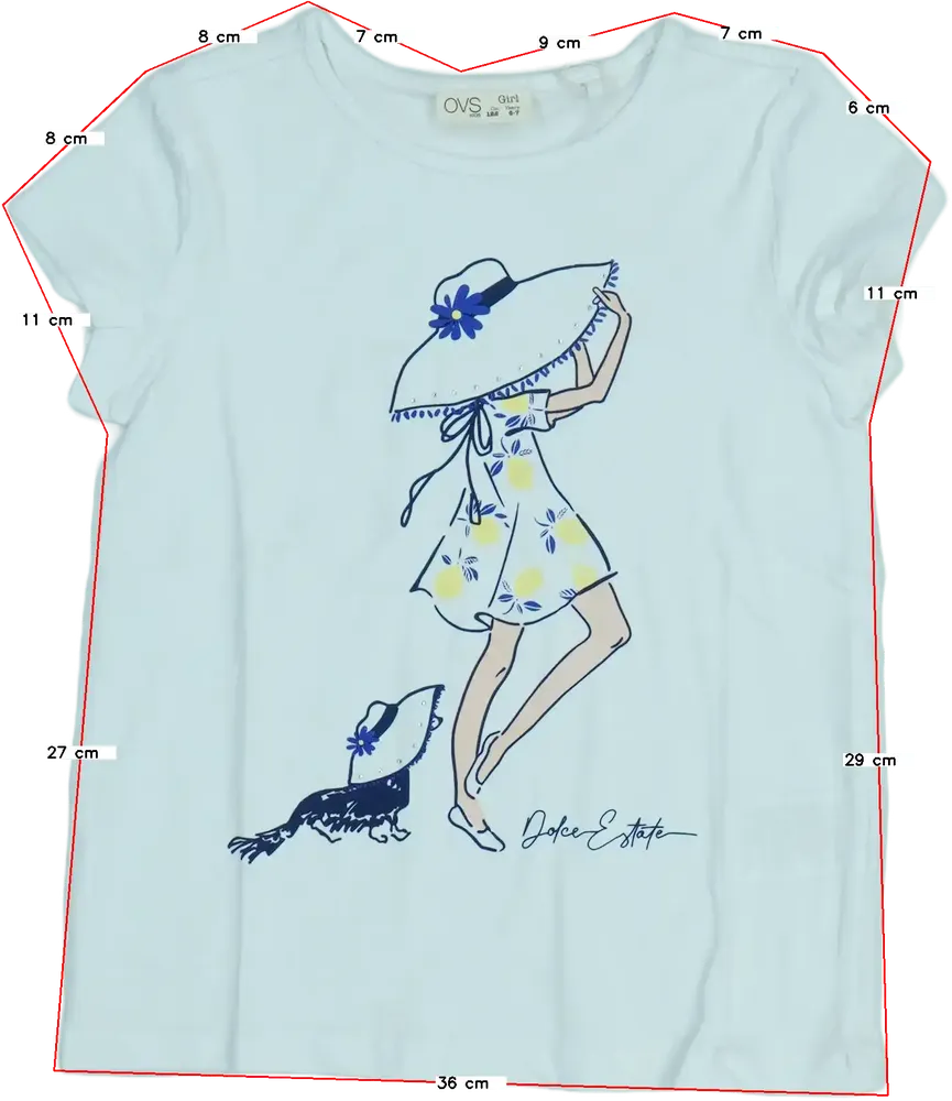 Fehér OVS Póló EU 122 / UK 7 év / US 7 év/M