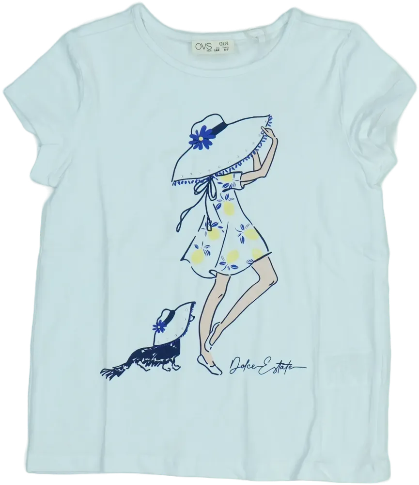 Fehér OVS Póló EU 122 / UK 7 év / US 7 év/M