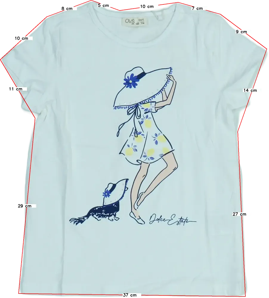 Fehér OVS Póló EU 128 / UK 8 év / US 8 év/M