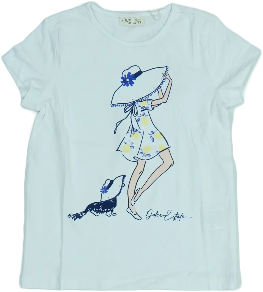 Fehér OVS Póló EU 128 / UK 8 év / US 8 év/M