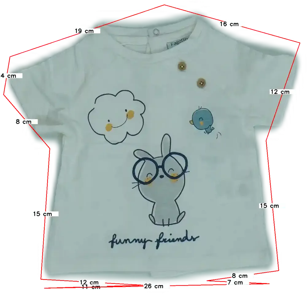 Fehér OVS - Fagottino Póló EU 68 / UK 3-6 hónap / US 3-6 hónap