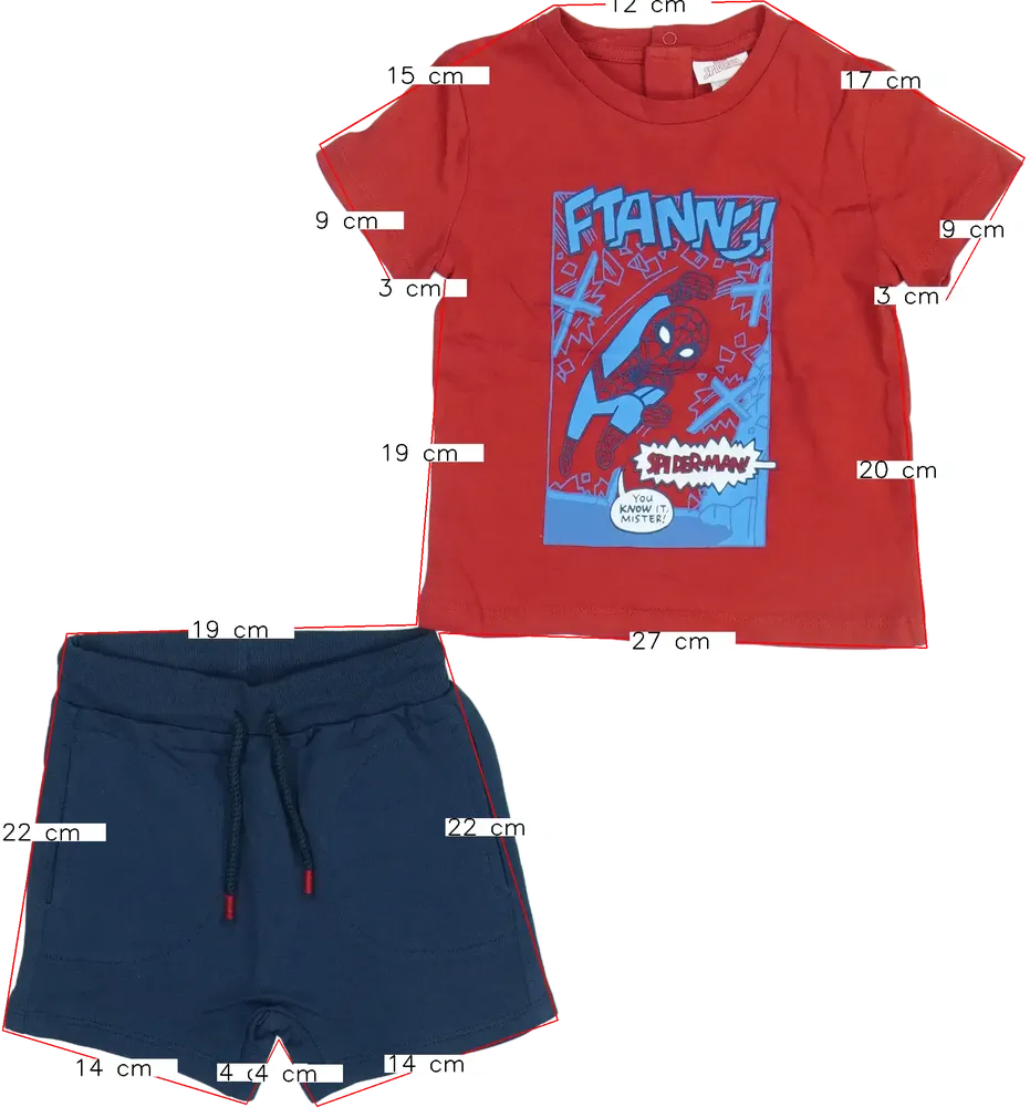 Red Spiderman 2-piece set - Top &amp; Bottom EU 86 / UK 12-18 months / US 18 months