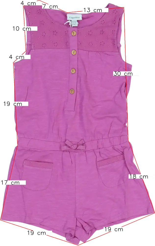 Rózsaszín OVS - Fagottino Playsuit / Jumpsuit EU 98 / UK 3 év / US 3T