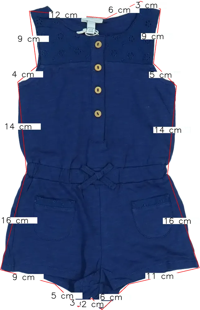 Kék OVS - Fagottino Playsuit / Jumpsuit EU 80 / UK 9-12 hónap / US 12 hónap