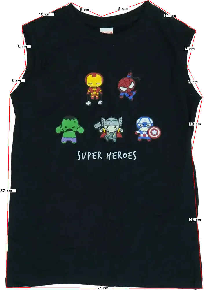 Fekete Marvel Fiú / Férfi atléta EU 140 / UK 10 év / US 10 év/L