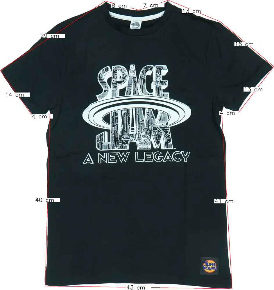 Fekete Space Jam Póló EU 158 / UK 13 év / US 14 év/XL