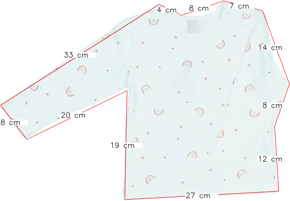 Fehér DopoDopo Hosszú ujjú felső EU 80 / UK 9-12 hónap / US 12 hónap