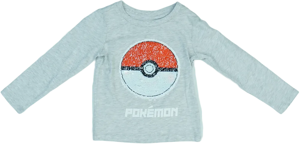 Szürke Pokémon Hosszú ujjú felső EU 98 / UK 3 év / US 3T