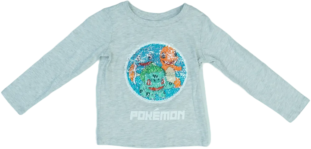 Szürke Pokémon Hosszú ujjú felső EU 98 / UK 3 év / US 3T