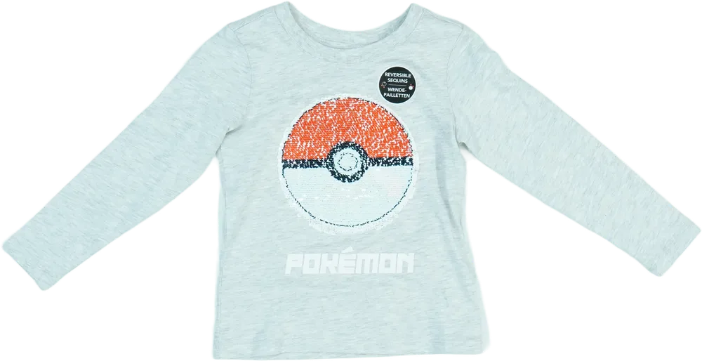 Szürke Pokémon Hosszú ujjú felső EU 104 / UK 4 év / US 4T/XS