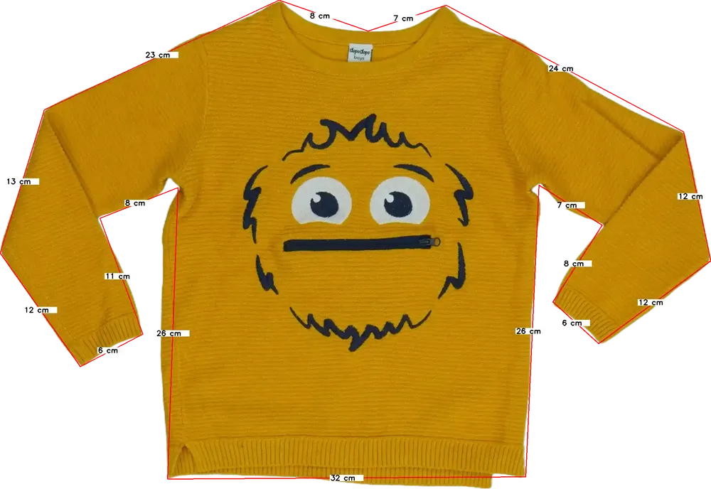 Sárga DopoDopo Kötött pulcsi EU 104 / UK 4 év / US 4T/XS