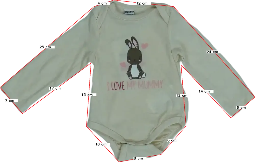 Barna DopoDopo Hosszú ujjú body EU 56 / UK Újszülött / US Újszülött