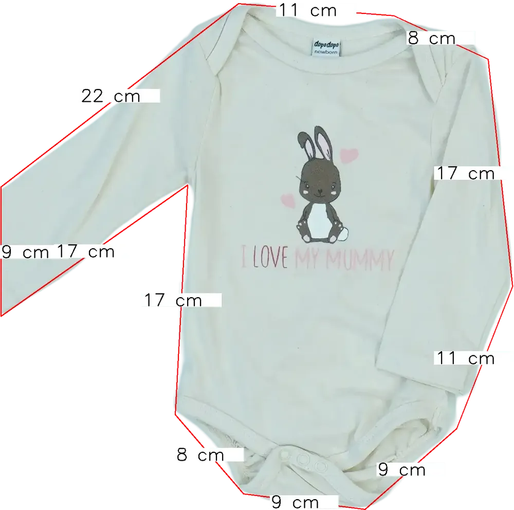 Barna DopoDopo Hosszú ujjú body EU 68 / UK 3-6 hónap / US 3-6 hónap
