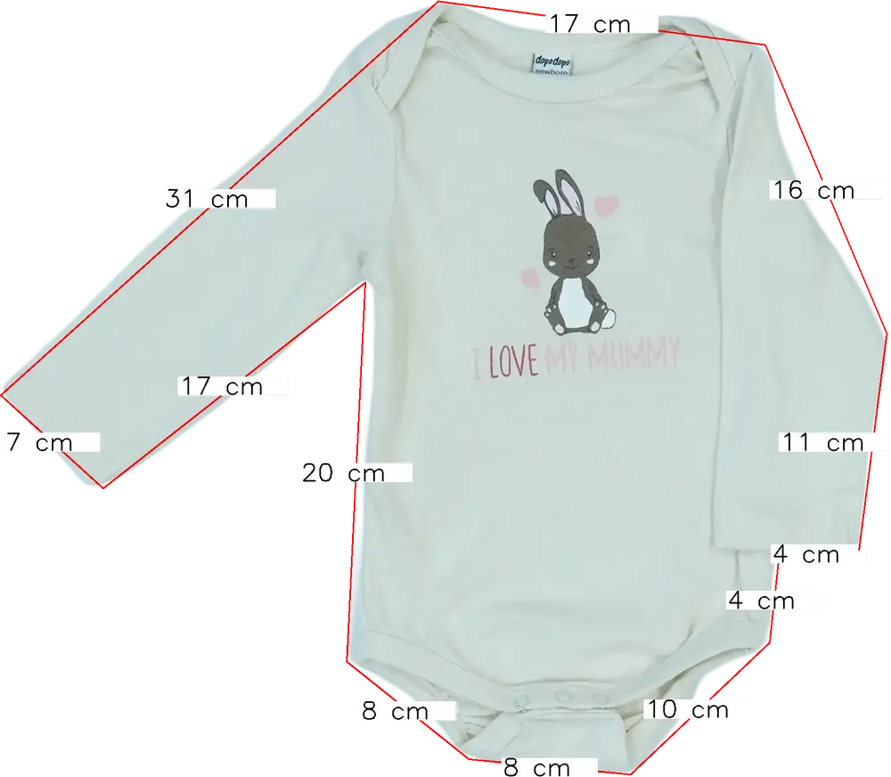 Barna DopoDopo Hosszú ujjú body EU 74 / UK 6-9 hónap / US 6-9 hónap