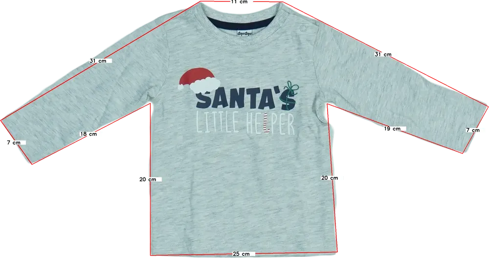 Szürke DopoDopo Hosszú ujjú felső EU 74 / UK 6-9 hónap / US 6-9 hónap